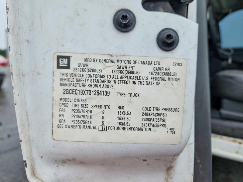 71951416 :رقم المزاد ، 2GCEC19X731284139 vin ، 2003 Chevrolet Silverado مزاد بيع