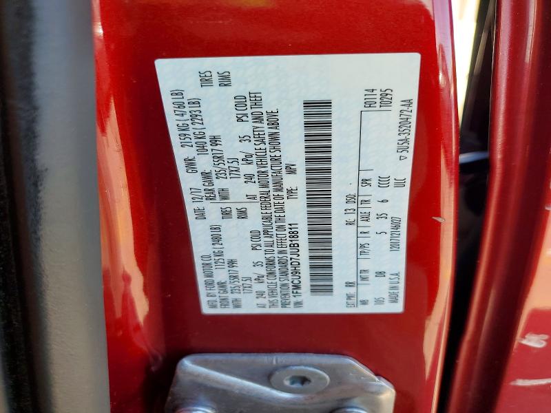 2018 Ford Escape მანქანა იყიდება აუქციონზე, vin: 1FMCU9HD7JUB18811, აუქციონის ნომერი: 72699466
