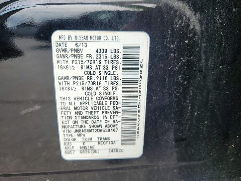 Aukcja sprzedaży 2013 Nissan Rogue, vin: JN8AS5MT2DW539467, numer aukcji: 71089526