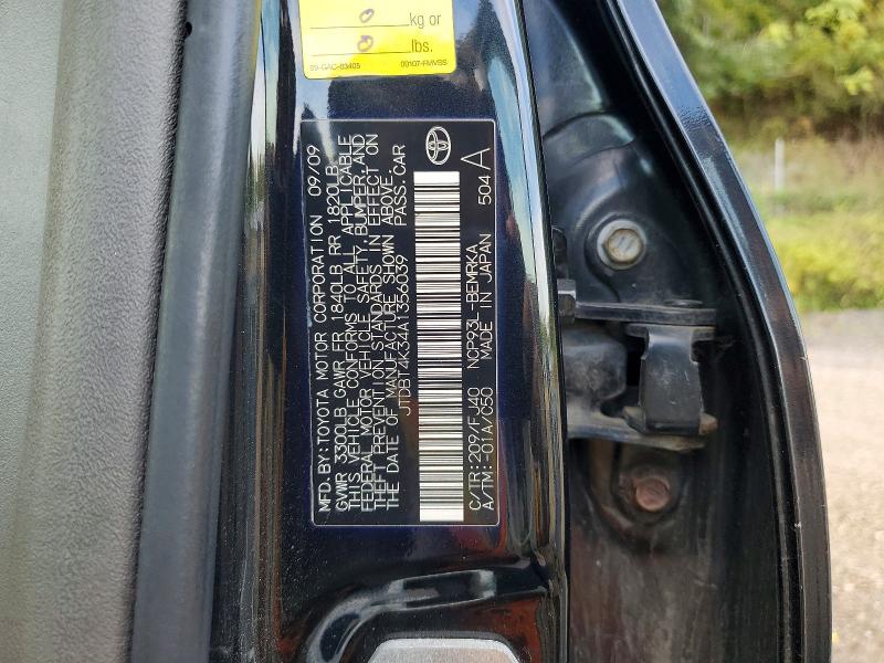 Aukcja sprzedaży 2010 Toyota Yaris, vin: JTDBT4K34A1356039, numer aukcji: 71369536