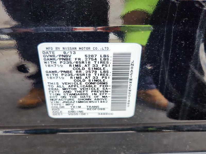 Aukcja sprzedaży 2014 Nissan Murano, vin: JN8AZ1MW0EW501462, numer aukcji: 71812706