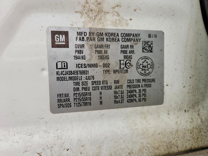Продажа на аукционе авто 2014 Buick Encore, vin: KL4CJASB4EB769931, номер лота: 71411246