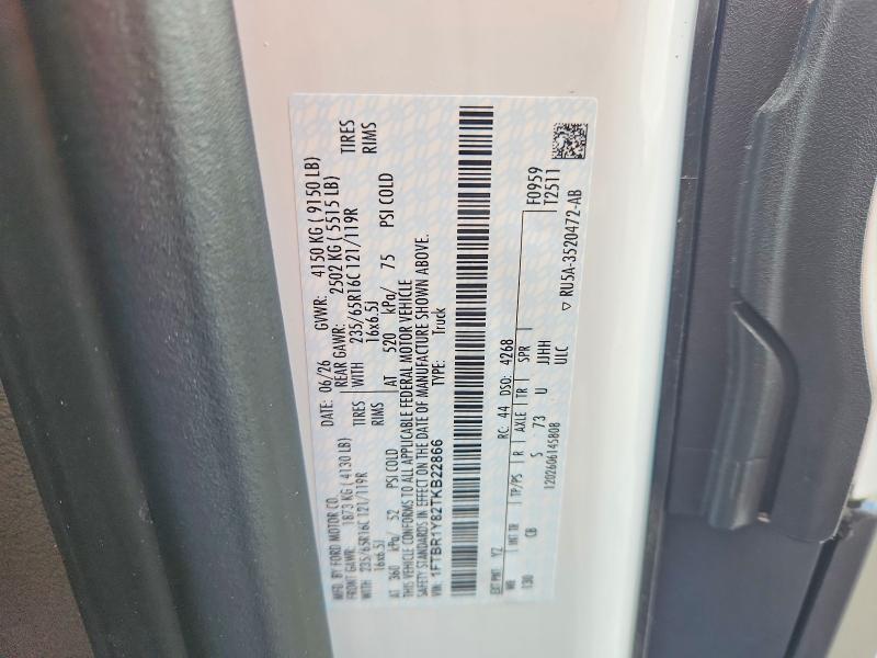 Продаж на аукціоні авто 2026 Ford Transit, vin: 1FTBR1Y82TKB22866, номер лоту: 70899776