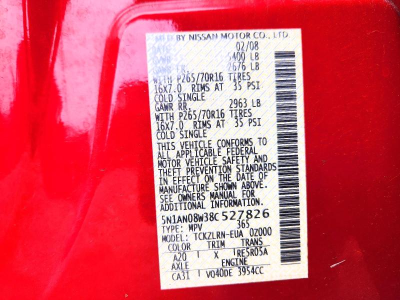 Продаж на аукціоні авто 2008 Nissan Xterra, vin: 5N1AN08W38C527826, номер лоту: 70907806