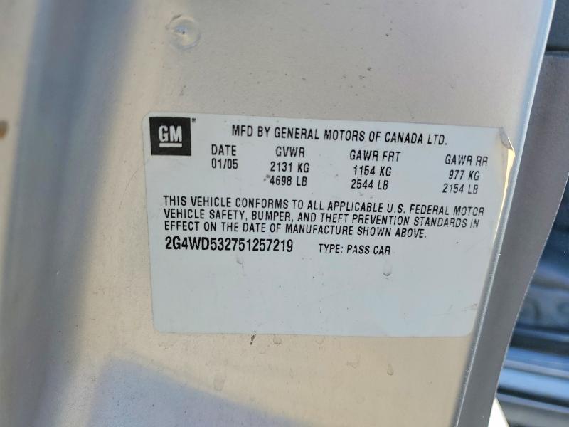 Aukcja sprzedaży 2005 Buick Lacrosse, vin: 2G4WD532751257219, numer aukcji: 61184946