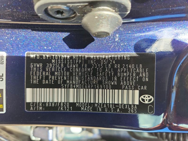 Aukcja sprzedaży 2024 Toyota Corolla, vin: 5YFB4MDE6RP169100, numer aukcji: 71391276