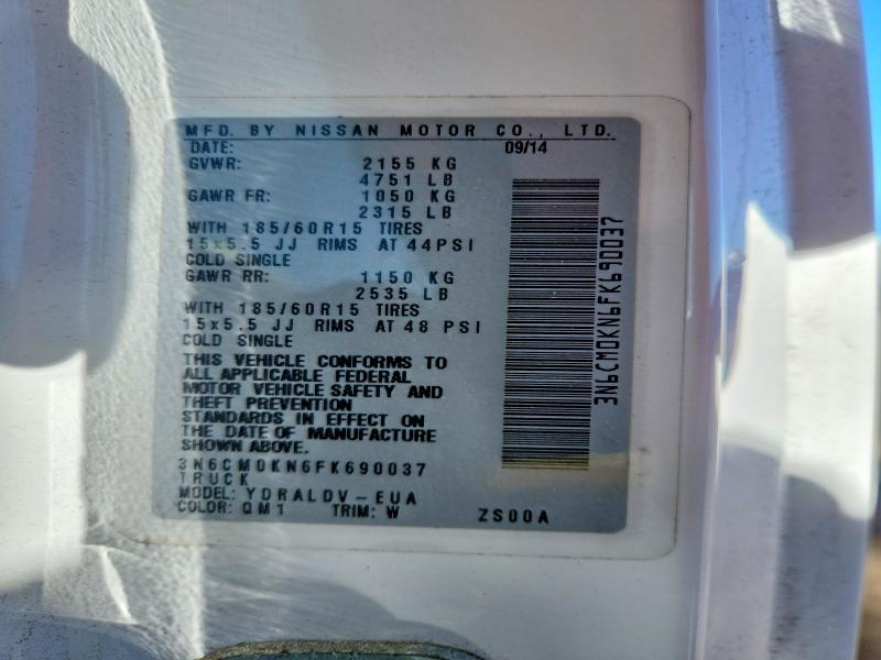 71756836 :رقم المزاد ، 3N6CM0KN6FK690037 vin ، 2015 Nissan Nv200 مزاد بيع