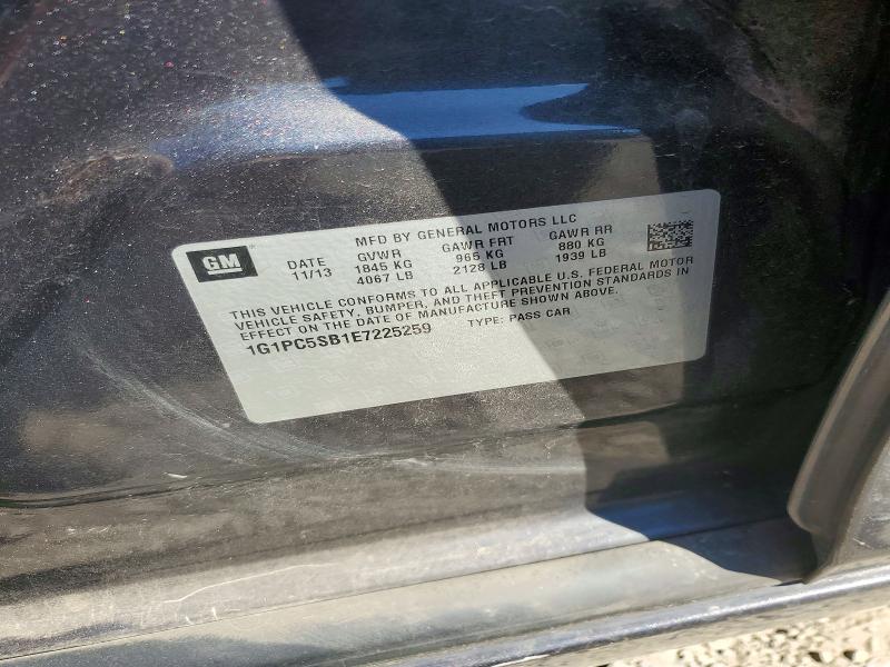 72104526 :رقم المزاد ، 1G1PC5SB1E7225259 vin ، 2014 Chevrolet Cruze مزاد بيع
