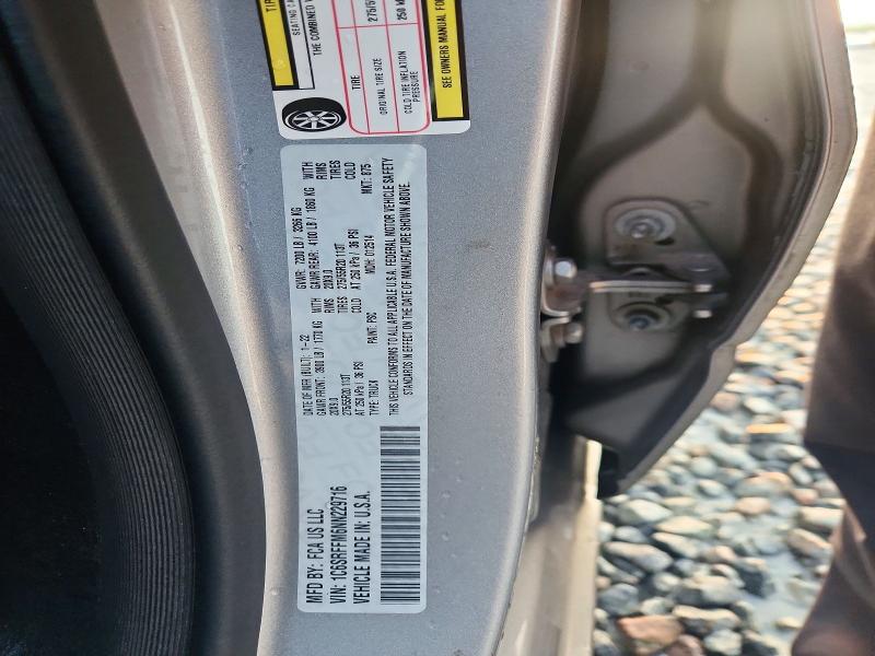 2022 Ram 1500 მანქანა იყიდება აუქციონზე, vin: 1C6SRFFM6NN229716, აუქციონის ნომერი: 72310916