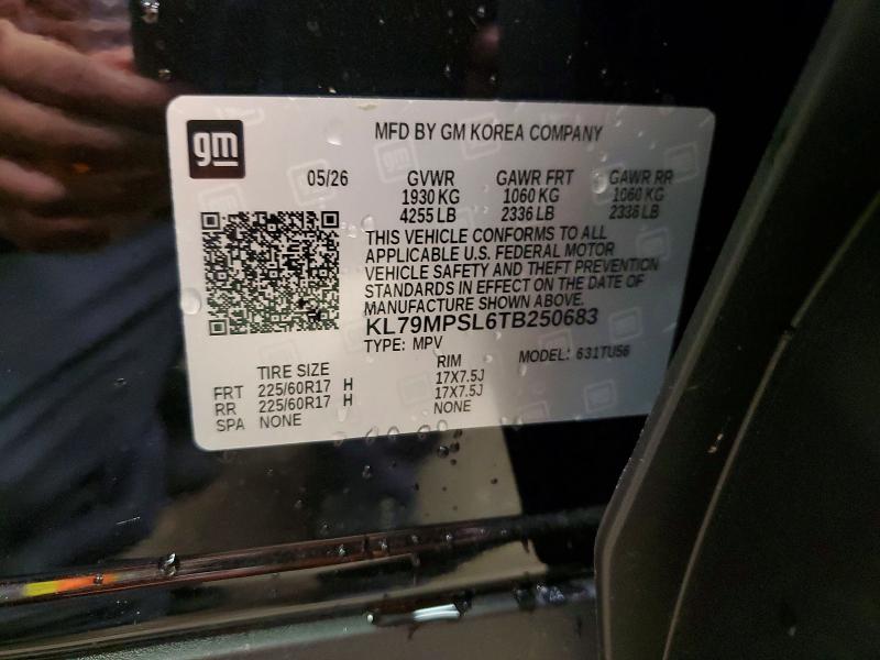 71779916 :رقم المزاد ، KL79MPSL6TB250683 vin ، 2026 Chevrolet Trailblazer مزاد بيع