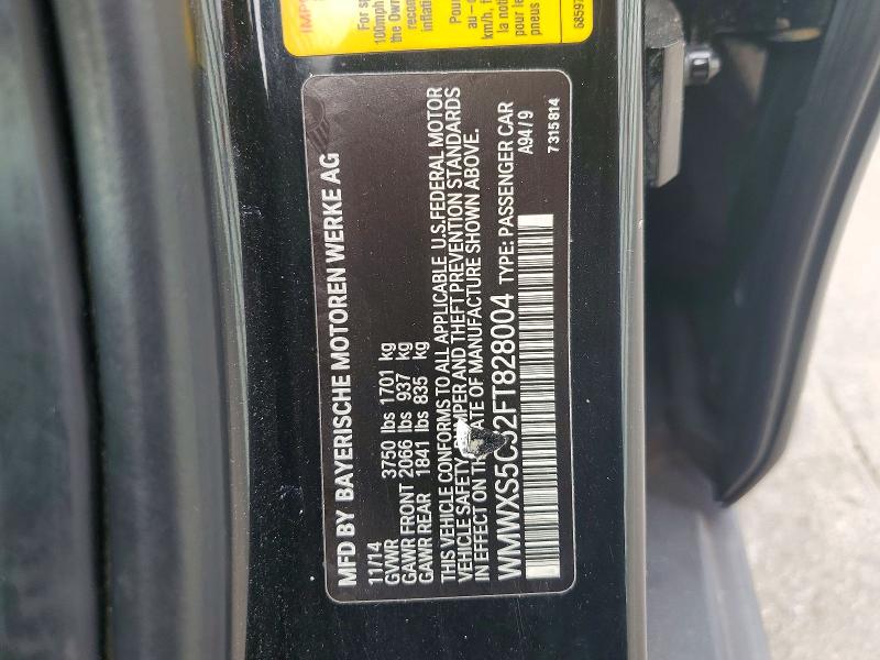 73105656 :رقم المزاد ، WMWXS5C52FT828004 vin ، 2015 Mini Cooper مزاد بيع