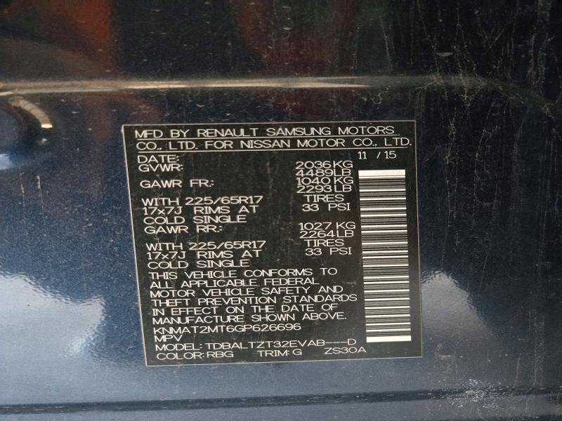 Продаж на аукціоні авто 2016 Nissan Rogue, vin: KNMAT2MT6GP626696, номер лоту: 71210706