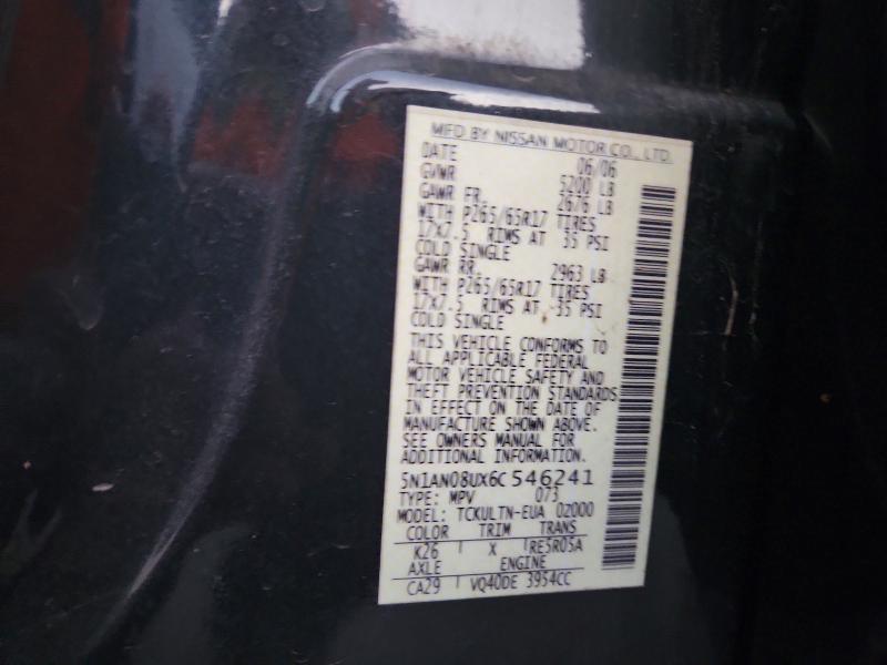 2006 Nissan Xterra მანქანა იყიდება აუქციონზე, vin: 5N1AN08UX6C546241, აუქციონის ნომერი: 71232376