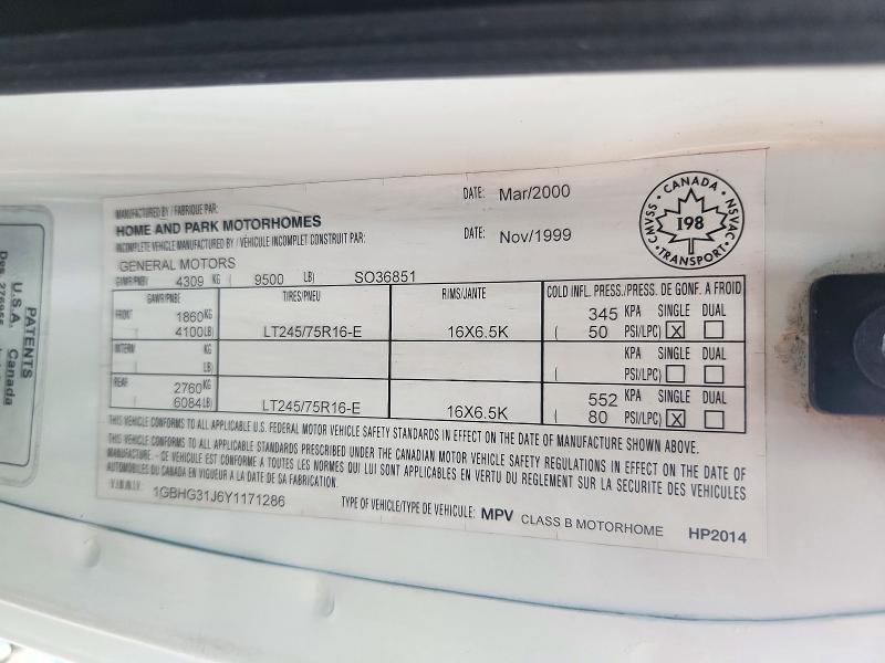 Продажа на аукционе авто 2000 Chevrolet Express, vin: 1GBHG31J6Y1171286, номер лота: 71579396