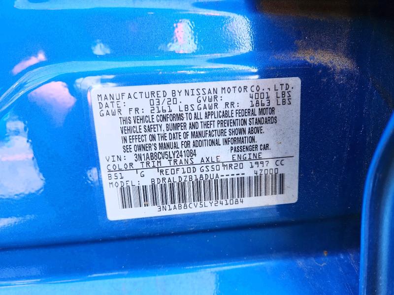 Aukcja sprzedaży 2020 Nissan Sentra, vin: 3N1AB8CV5LY241084, numer aukcji: 71459906