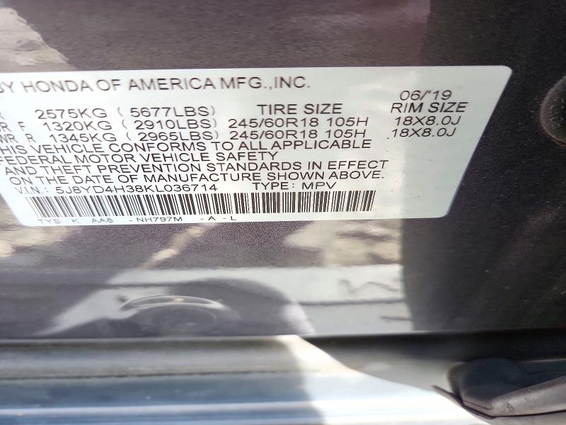 Aukcja sprzedaży 2019 Acura Mdx, vin: 5J8YD4H38KL036714, numer aukcji: 72509756