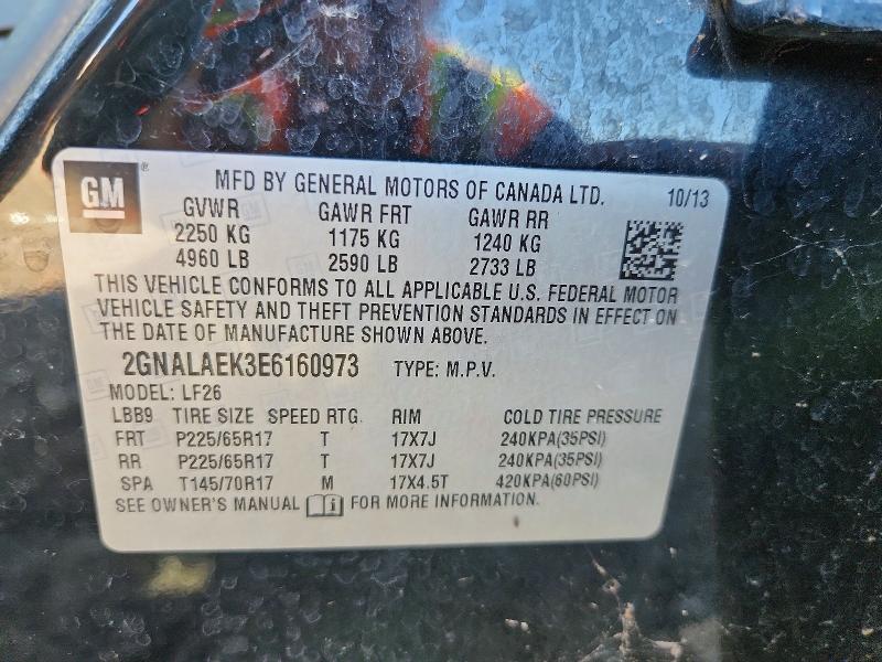 71653046 :رقم المزاد ، 2GNALAEK3E6160973 vin ، 2014 Chevrolet Equinox مزاد بيع