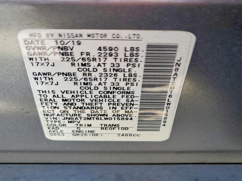 Продаж на аукціоні авто 2020 Nissan Rogue, vin: JN8AT2MT6LW015894, номер лоту: 71283676