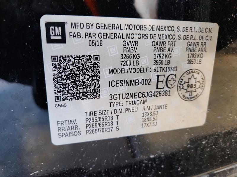 Продажа на аукционе авто 2018 Gmc Sierra, vin: 3GTU2NEC6JG426381, номер лота: 72505606