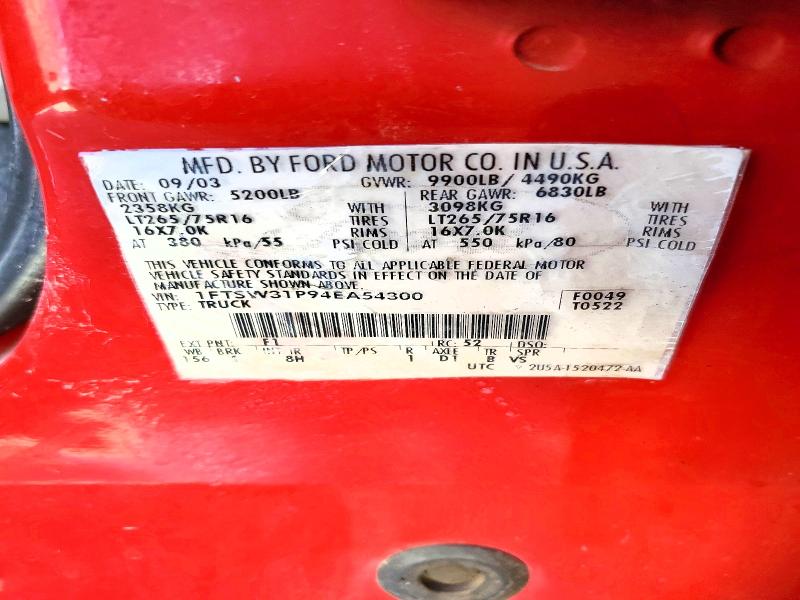 Aukcja sprzedaży 2004 Ford F350, vin: 1FTSW31P94EA54300, numer aukcji: 71198896