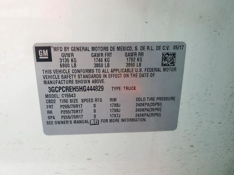 71309126 :رقم المزاد ، 3GCPCREH5HG444829 vin ، 2017 Chevrolet Silverado مزاد بيع