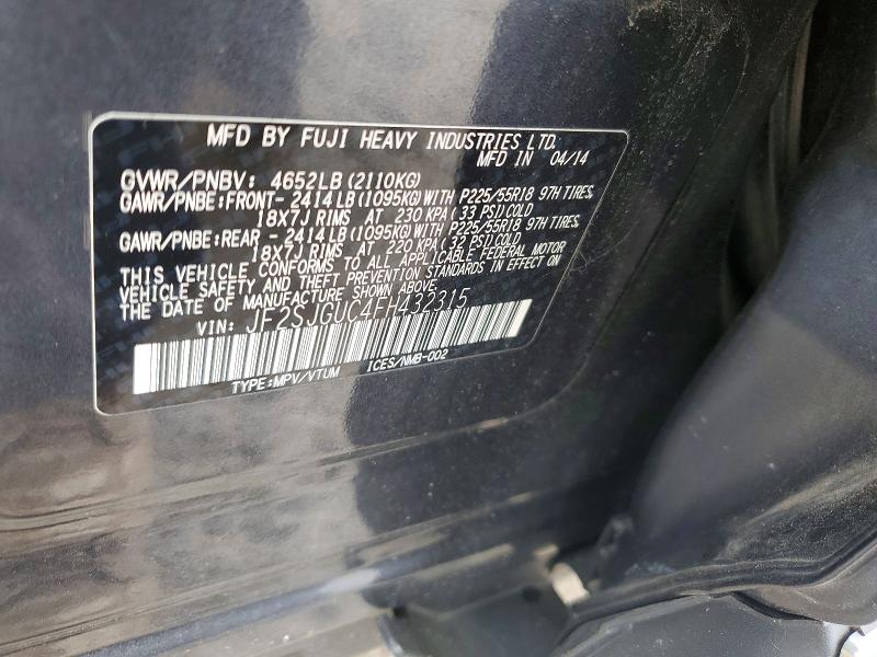 Продажа на аукционе авто 2015 Subaru Forester, vin: JF2SJGUC4FH432315, номер лота: 69991696
