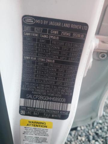2017 Land Rover Discovery Sport მანქანა იყიდება აუქციონზე, vin: SALCP2BG0HH689008, აუქციონის ნომერი: 72534276