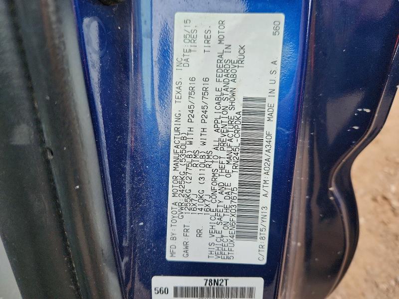 70872536 :رقم المزاد ، 5TFUX4EN6FX037675 vin ، 2015 Toyota Tacoma مزاد بيع