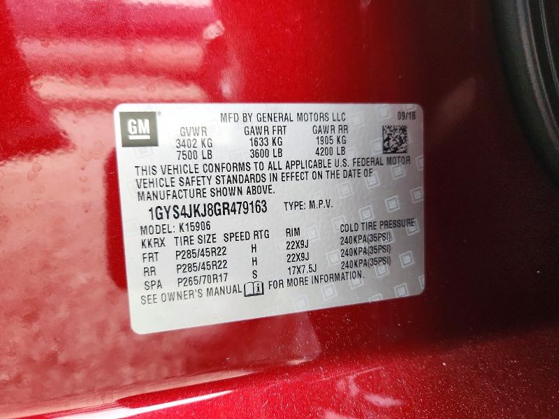 Aukcja sprzedaży 2016 Cadillac Escalade, vin: 1GYS4JKJ8GR479163, numer aukcji: 71242836