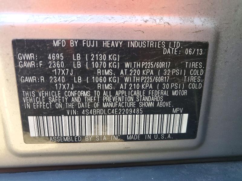 Продаж на аукціоні авто 2014 Subaru Outback, vin: 4S4BRDLC4E2209485, номер лоту: 71877956