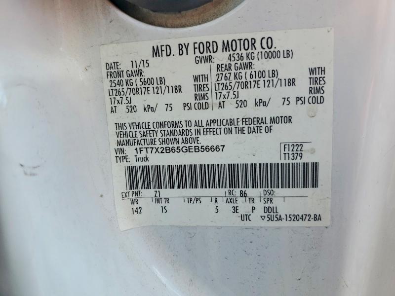 2016 Ford F250 მანქანა იყიდება აუქციონზე, vin: 1FT7X2B65GEB56667, აუქციონის ნომერი: 70527956