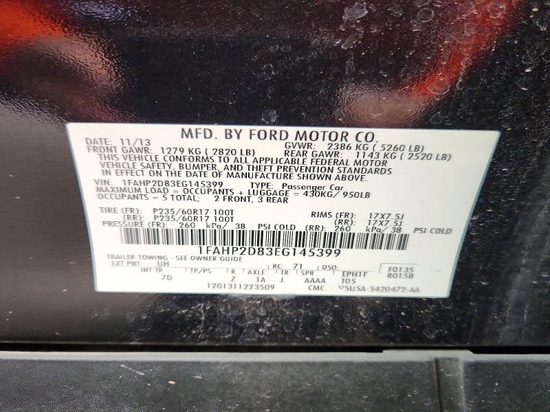 Продаж на аукціоні авто 2014 Ford Taurus, vin: 1FAHP2D83EG145399, номер лоту: 73347006