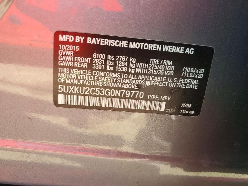 Продажа на аукционе авто 2016 Bmw X6, vin: 5UXKU2C53G0N79770, номер лота: 72348246