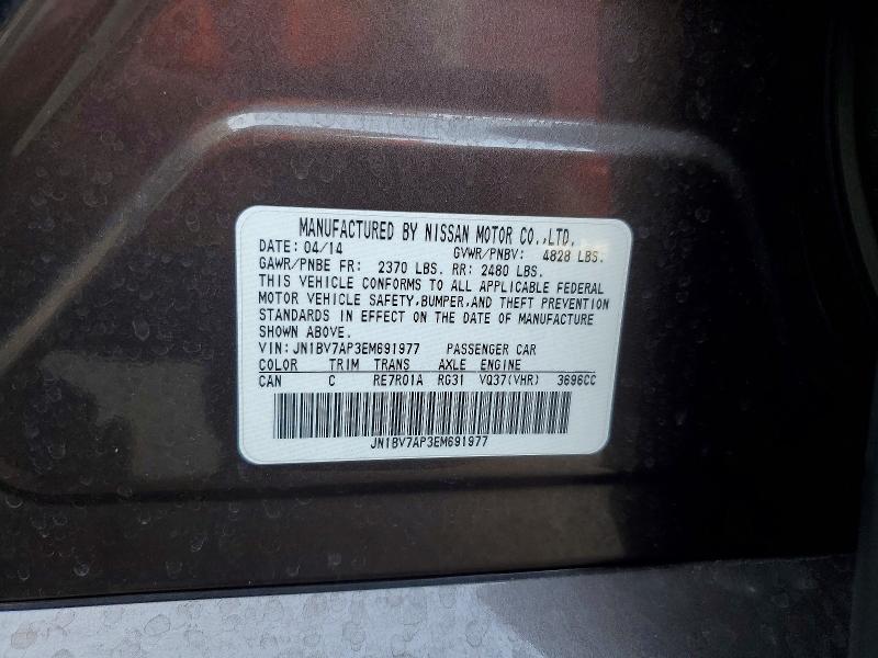 Продаж на аукціоні авто 2014 Infiniti Q50, vin: JN1BV7AP3EM691977, номер лоту: 71433656