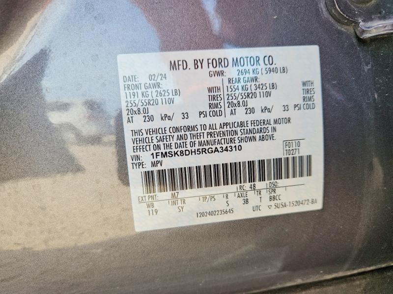 Продаж на аукціоні авто 2024 Ford Explorer, vin: 1FMSK8DH5RGA34310, номер лоту: 71472466
