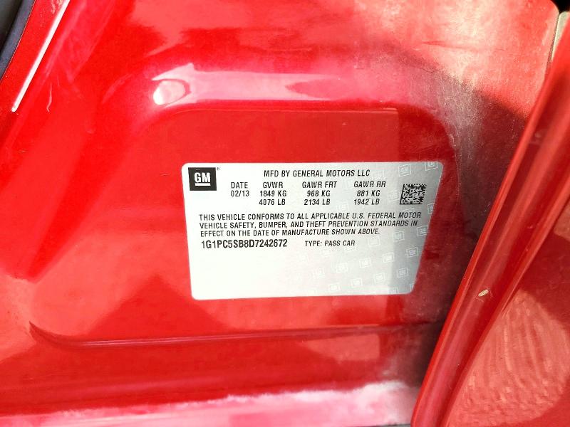 71278466 :رقم المزاد ، 1G1PC5SB8D7242672 vin ، 2013 Chevrolet Cruze مزاد بيع