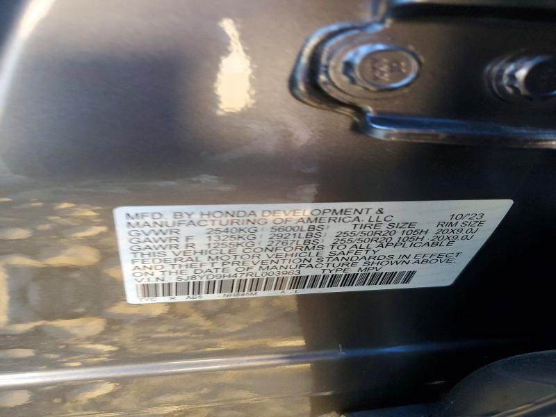 72594166 :رقم المزاد ، 5J8YD9H47RL003963 vin ، 2024 Acura Mdx مزاد بيع