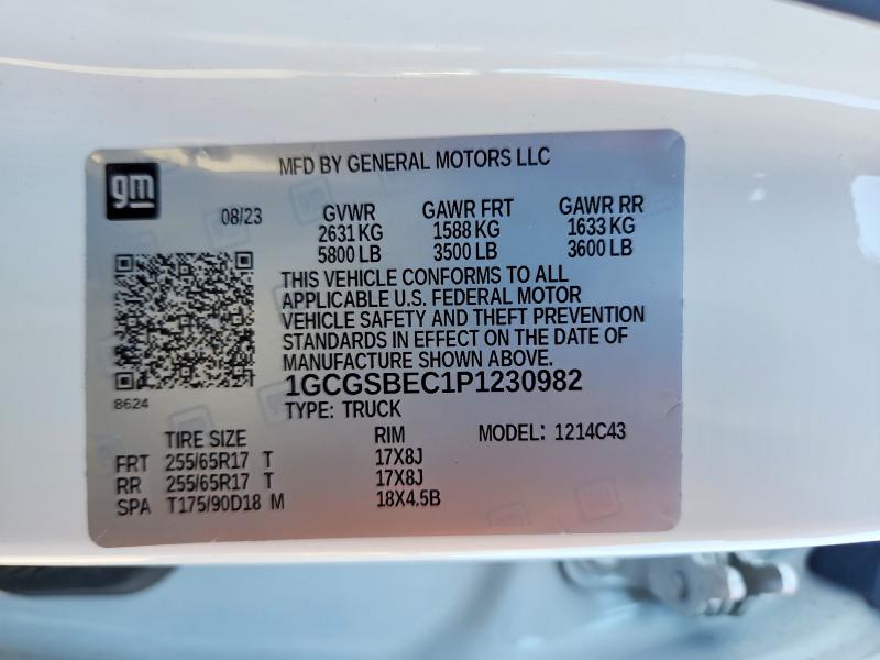 71565296 :رقم المزاد ، 1GCGSBEC1P1230982 vin ، 2023 Chevrolet Colorado مزاد بيع