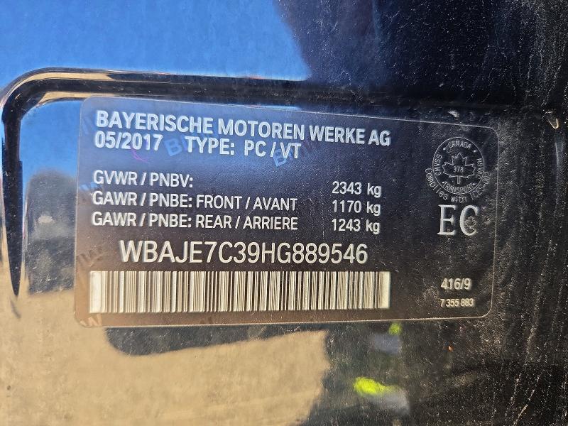 Aukcja sprzedaży 2017 Bmw 540, vin: WBAJE7C39HG889546, numer aukcji: 70733386