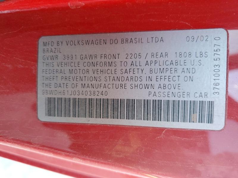 Aukcja sprzedaży 2003 Volkswagen Gti, vin: 9BWDH61J034038240, numer aukcji: 71310716