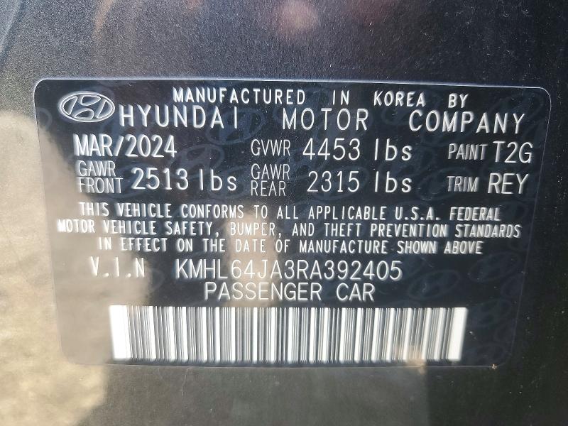 Продажа на аукционе авто 2024 Hyundai Sonata, vin: KMHL64JA3RA392405, номер лота: 72109276