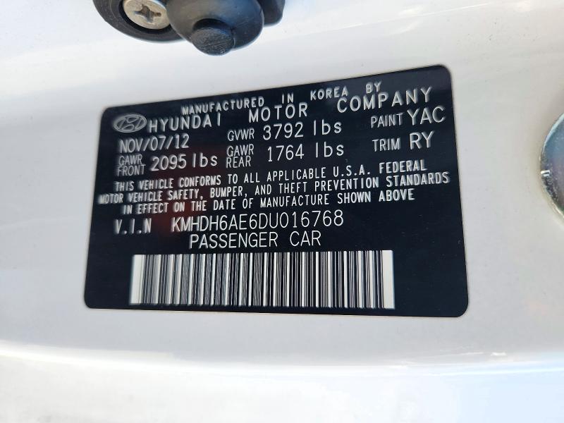 Продаж на аукціоні авто 2013 Hyundai Elantra Coupe, vin: KMHDH6AE6DU016768, номер лоту: 72253296
