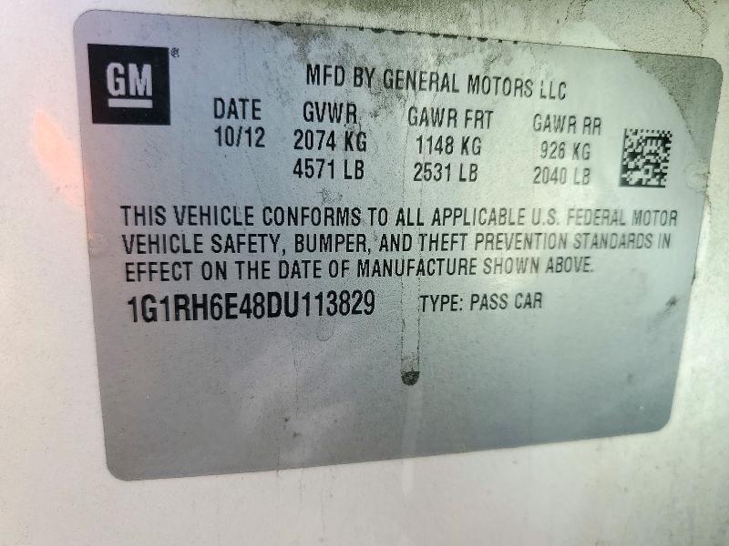 2013 Chevrolet Volt მანქანა იყიდება აუქციონზე, vin: 1G1RH6E48DU113829, აუქციონის ნომერი: 71921546