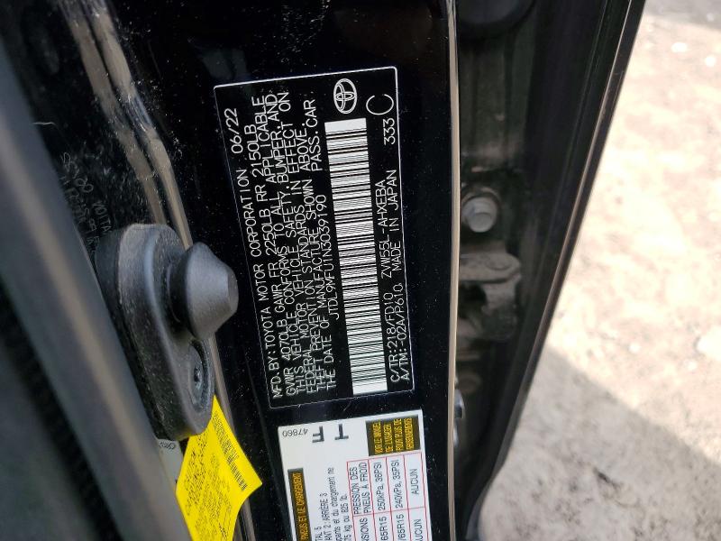 71348786 :رقم المزاد ، JTDL9MFU1N3039190 vin ، 2022 Toyota Prius مزاد بيع