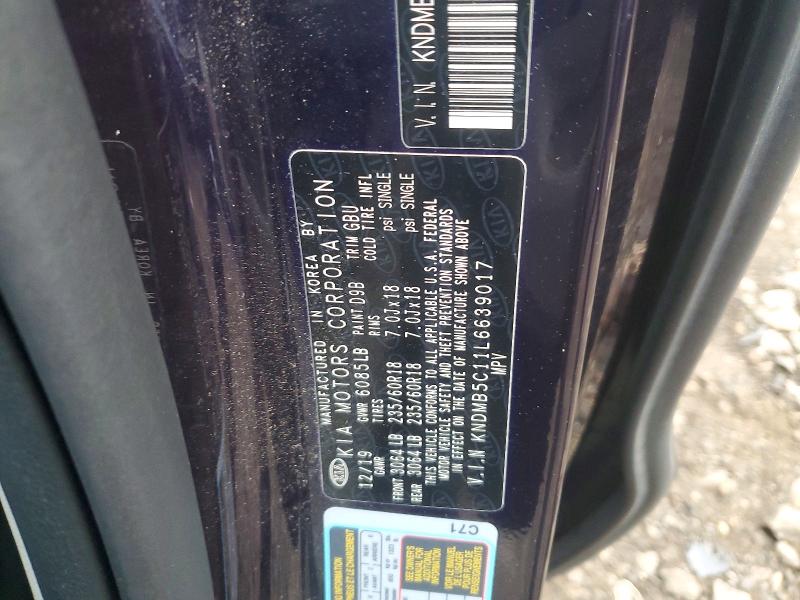 70962426 :رقم المزاد ، KNDMB5C11L6639017 vin ، 2020 Kia Sedona مزاد بيع