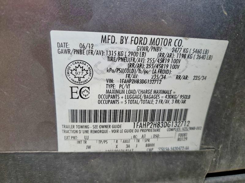 Продаж на аукціоні авто 2013 Ford Taurus, vin: 1FAHP2H83DG132712, номер лоту: 72238996