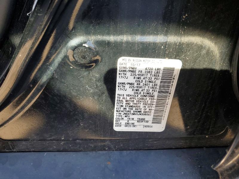 72244276 :رقم المزاد ، JN8AT2MV0JW306082 vin ، 2018 Nissan Rogue مزاد بيع