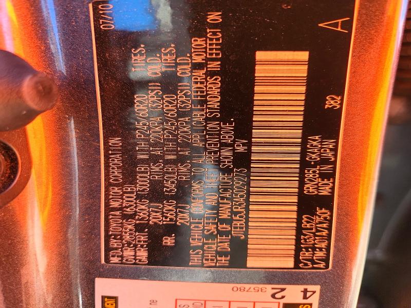 72332676 :رقم المزاد ، JTEBU5JR3A5029273 vin ، 2010 Toyota 4runner مزاد بيع
