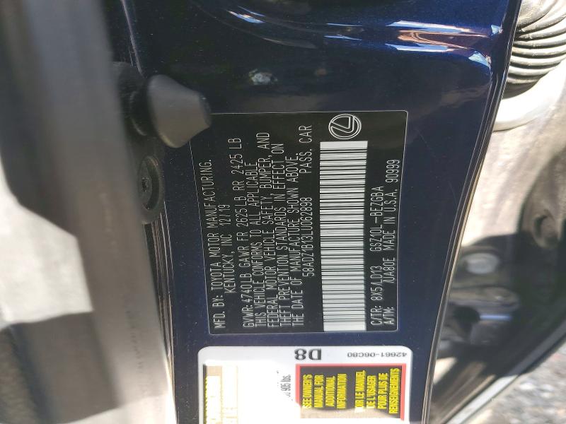 Aukcja sprzedaży 2020 Lexus Es, vin: 58ADZ1B13LU062898, numer aukcji: 71221536