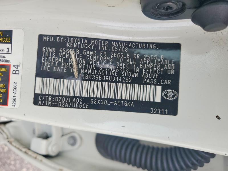 Aukcja sprzedaży 2008 Toyota Avalon, vin: 4T1BK36B08U314292, numer aukcji: 71963856